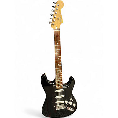 Used 2002 Fender Standard Stratocaster Black Solid Body Electric Guitar