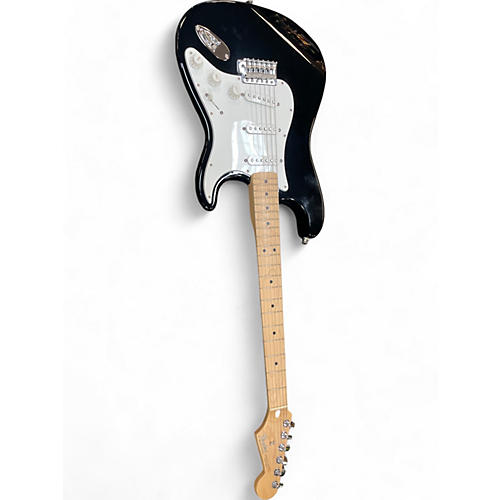 Fender Used 2002 Fender Standard Stratocaster Black and White Solid Body Electric Guitar Black and White