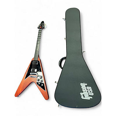 Used 2002 Gibson FLYING V CRESCENT MOON FADED EMG Faded Cherry Solid Body Electric Guitar