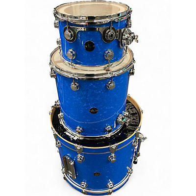 Used 2003 DW 3 Piece Pre-Collector's Series Maple Blue Swirl Drum Kit