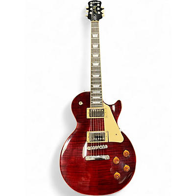 Used 2003 Epiphone Les Paul 1960 Tribute Plus Black Cherry Solid Body Electric Guitar