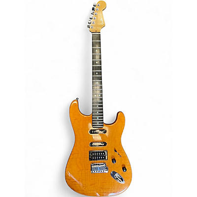 Used 2003 Fender AMERICAN DELUXE STRATOCASTER HSS FMT Amber Solid Body Electric Guitar