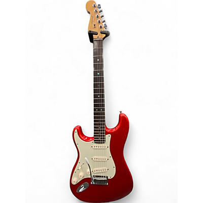 Fender Used 2003 Fender American Deluxe Stratocaster Left Handed Chrome Red