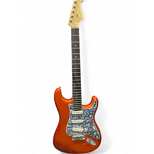 Used 2003 Fender American Deluxe Stratocaster Orange Solid Body Electric Guitar Orange