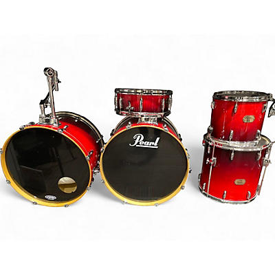 Used 2003 Pearl 7 Piece Export Double Candy Apple Red Drum Kit