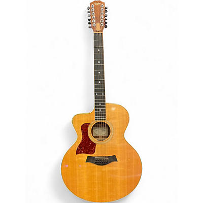 Used 2003 Taylor 455CE Left Handed Natural 12 String Acoustic Electric Guitar
