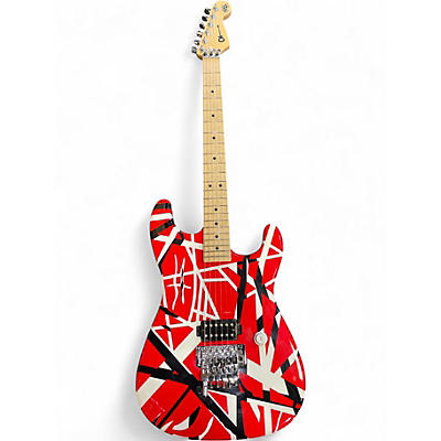 Used 2004 Charvel Made in USA EVH Art Series Red and White Solid Body Electric Guitar