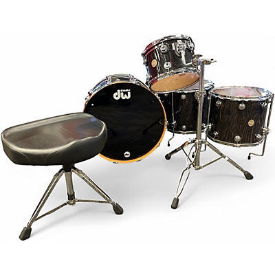 Used 2004 DW 4 Piece Collector's Series Exotic Black Lacquer Drum Kit