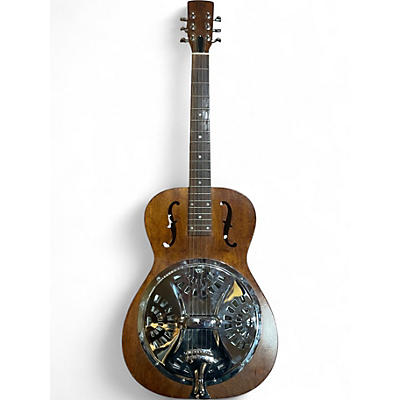 Used 2004 Dobro Hound Dog Deluxe Square Neck Vintage Brown Resonator Guitar