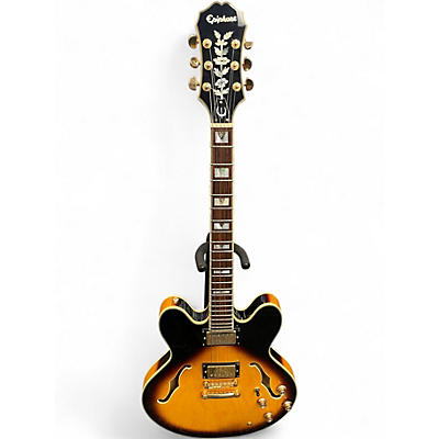 Used 2004 Epiphone Sheraton Vintage Sunburst Hollow Body Electric Guitar