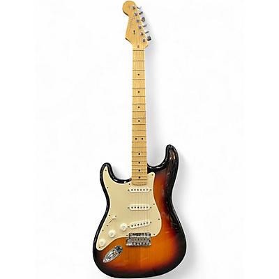 Used 2004 Fender American Standard Stratocaster Left Handed 3 Tone Sunburst Electric Guitar