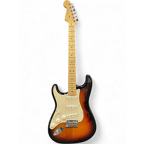 Used 2004 Fender American Standard Stratocaster Left Handed 3 Tone Sunburst Electric Guitar 3 Tone Sunburst