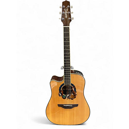 Used 2004 Takamine LTD-2004 Left Handed Natural Acoustic Electric Guitar Natural