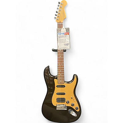 Fender Used 2005 Fender American Deluxe Stratocaster HSS Montego Black Solid Body Electric Guitar