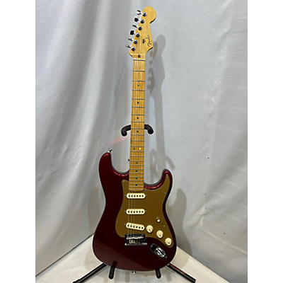 Used 2005 Fender American Deluxe Stratocaster V Neck Candy Apple Red Solid Body Electric Guitar