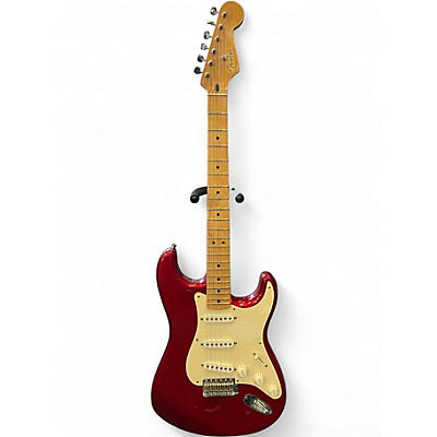 Used 2005 Fender Artist Series Jimmie Vaughan Tex-Mex Stratocaster Candy Apple Red Solid Body Electric Guitar