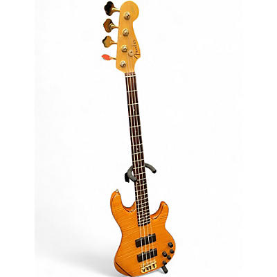 Used 2005 Fender Deluxe Zone Bass  Trans Amber Electric Bass Guitar