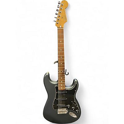 Used 2005 Fender Standard Stratocaster Satin Black Solid Body Electric Guitar