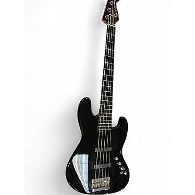 Used 2005 Squier Jazz Bass Black Electric Bass Guitar
