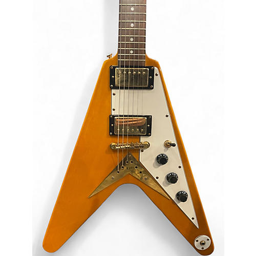 Used 2006 Epiphone 1958 Korina Flying V Vintage Natural Solid Body Electric Guitar Vintage Natural