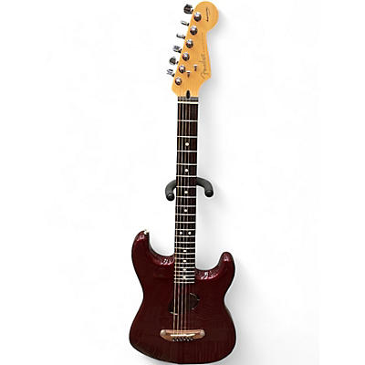 Used 2006 Fender ACOUSTASONIC STRATOCASTER Crimson Red Trans Acoustic Electric Guitar