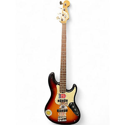 Used 2006 Fender American Deluxe Jazz Bass 2 Color Sunburst Electric Bass Guitar