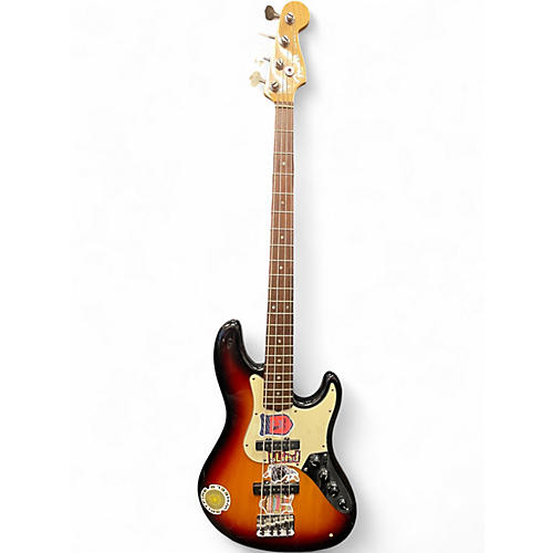 Used 2006 Fender American Deluxe Jazz Bass 2 Color Sunburst Electric Bass Guitar 2 Color Sunburst