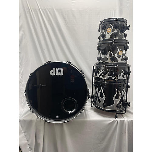 DW Used 2007 DW 5 piece Collector's Series Tribal Flame Drum Kit Tribal Flame