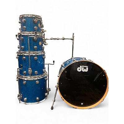 Used 2007 DW 6 Piece Collector's Series BLUE SPARKLE Drum Kit