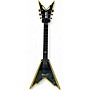 Used 2007 Dean Razorback V 255 Black and Yellow Solid Body Electric Guitar Black and Yellow