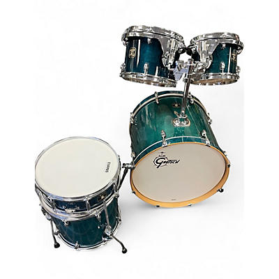 Used 2007 Gretsch Drums 5 Piece CATALINA BIRCH CARIBBEAN BLUE Drum Kit