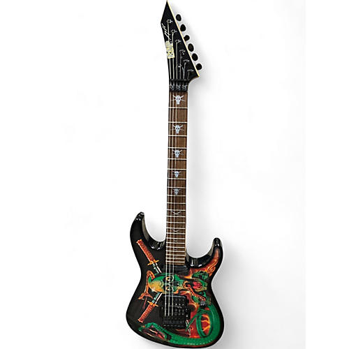 Used 2008 ESP CUSTOM SHOP Skulls & Snakes George Lynch Signature BLACK Solid Body Electric Guitar BLACK