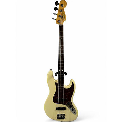 Used 2008 Fender American Standard Jazz Bass Olympic White Electric Bass Guitar