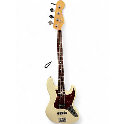 Used 2008 Fender American Standard Jazz Bass Olympic White Electric Bass Guitar