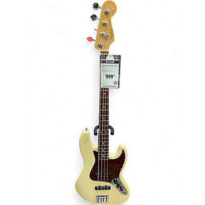 Used 2008 Fender American Standard Jazz Bass Olympic White Electric Bass Guitar