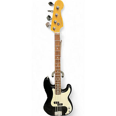 Fender Used 2008 Fender American Standard Precision Bass Black And White Electric Bass Guitar