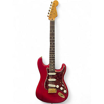 Used 2008 Fender Deluxe Player's Stratocaster Crimson Red Trans Solid Body Electric Guitar