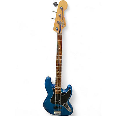 Used 2008 Fender Player Jazz Bass Blue Electric Bass Guitar