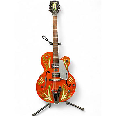 Used 2008 Gretsch Guitars 5120 Limited Edition Jimmy C. Pinstripes Orange Hollow Body Electric Guitar