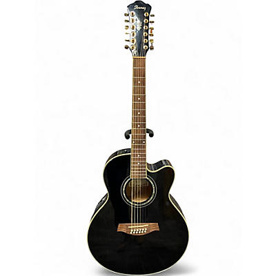 Used 2008 Ibanez AEL2012E Black 12 String Acoustic Electric Guitar