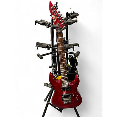 Used 2009 ESP LTD M100FM Candy Apple Red Solid Body Electric Guitar