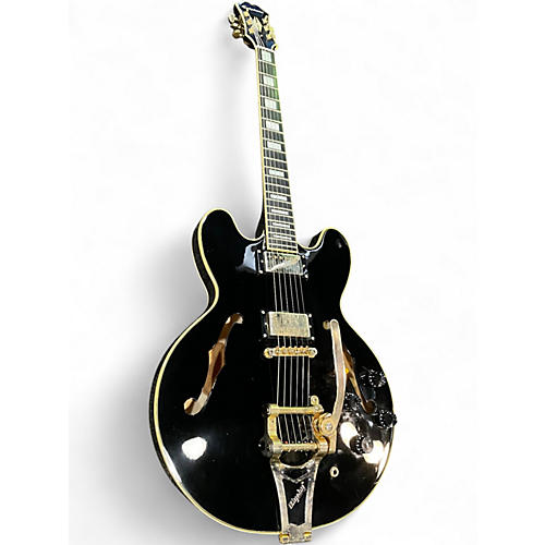 Used 2009 Epiphone ES355 Black Hollow Body Electric Guitar Black