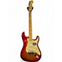 Used 2009 Fender American Deluxe Stratocaster Sunset Metallic Solid Body Electric Guitar Sunset Metallic