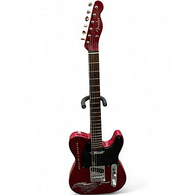 Used 2009 Fender Mustang Telecaster Red Chrome with Mustang Logo Solid Body Electric Guitar