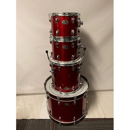 Ludwig Used 2009 Ludwig 4 piece 100th Anniversary Classic Maple Red Sparkle Drum Kit Red Sparkle