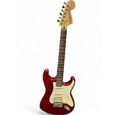 Used 2010 Squier Standard Stratocaster HSS Candy Apple Red Solid Body Electric Guitar