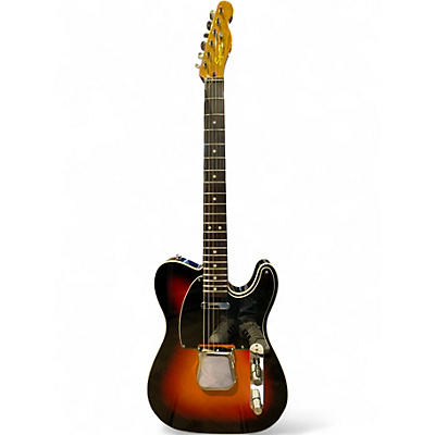 Used 2010 Squier Telecaster Custom 3 Tone Sunburst Solid Body Electric Guitar