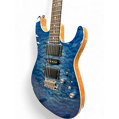 Used 2010 Tom Anderson Hollow Drop Top Jack's Blue Burst Solid Body Electric Guitar