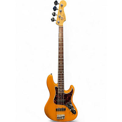 Used 2010s Fender American Deluxe Jazz Bass Amber Electric Bass Guitar