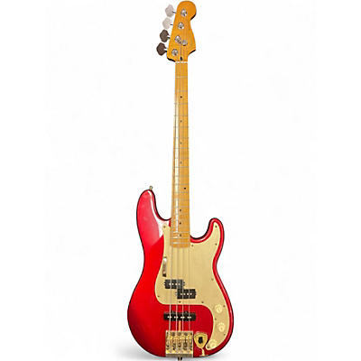 Used 2010s Fender Select Precision Bass Candy Apple Red Electric Bass Guitar